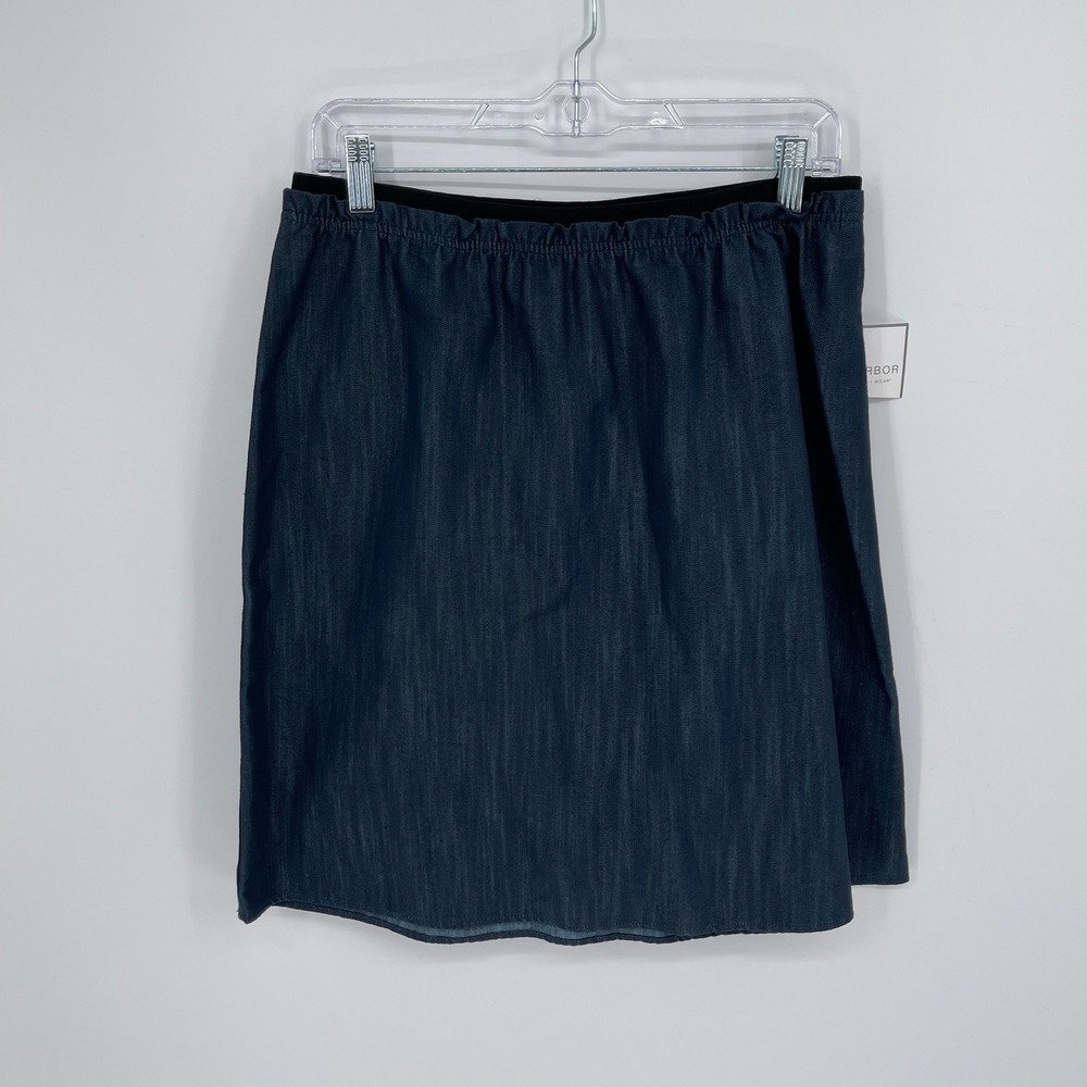 Sag Harbor NWT Women's Blue Global Trotter Elastic Waist Denim Skirt Size PM